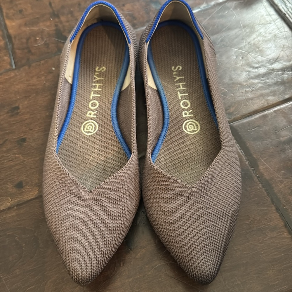 ROTHY’S The Point Ballet Flats - purple grey Size 8.5